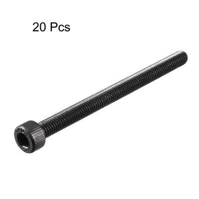 Harfington M5 x 65mm 12.9 Alloy Steel Machine Bolt Hex Socket Head Cap Screws Black 20pcs