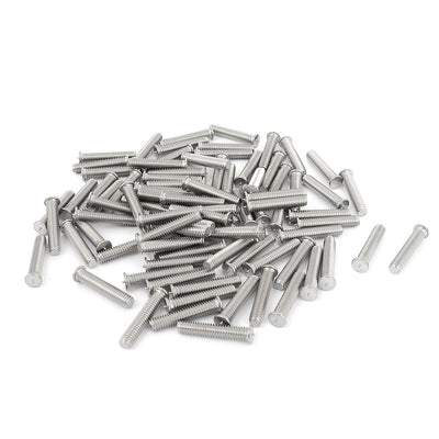 Harfington M4x20mm 304 Stainless Steel Welding Stud Machinery Screws w Soldered Dot 100Pcs