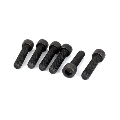 Harfington M10 x 40mm 12.9 Alloy Steel Machine Bolt Hex Socket Head Cap Screws Black 6pcs