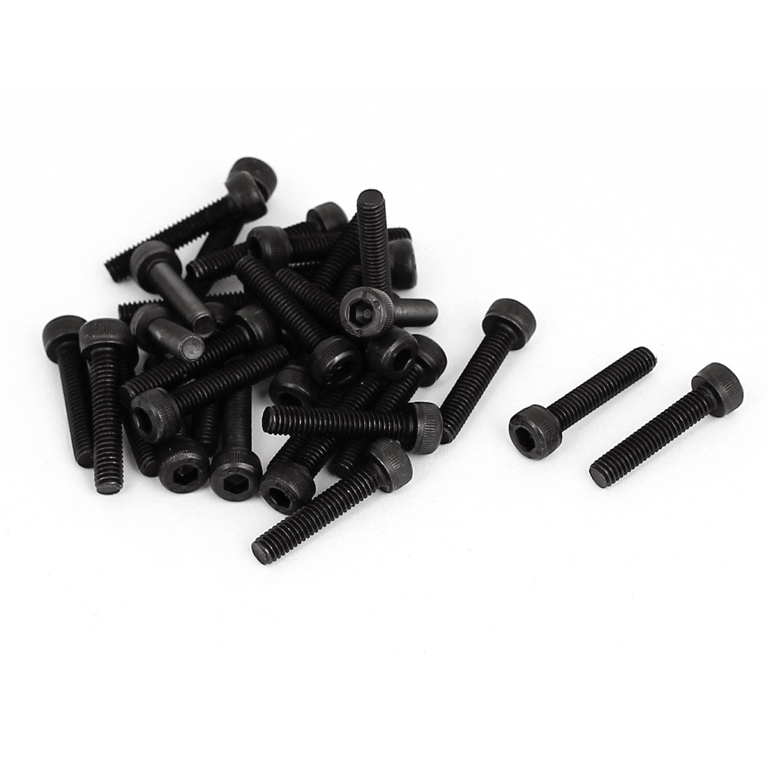 Harfington M4 x 20mm 12.9 Alloy Steel Machine Bolt Hex Socket Head Cap Screws Black 30pcs