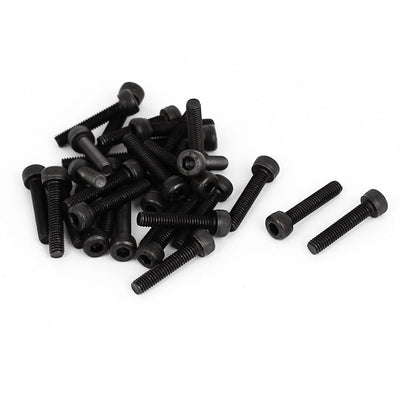 Harfington M4 x 20mm 12.9 Alloy Steel Machine Bolt Hex Socket Head Cap Screws Black 30pcs