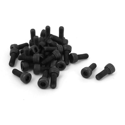 Harfington M4 x 10mm 12.9 Alloy Steel Machine Bolt Hex Socket Head Cap Screws Black 30pcs