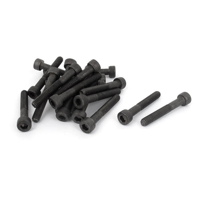 Harfington M5 x 35mm 12.9 Alloy Steel Hex Socket Head Cap Screws Bolts Black 20pcs