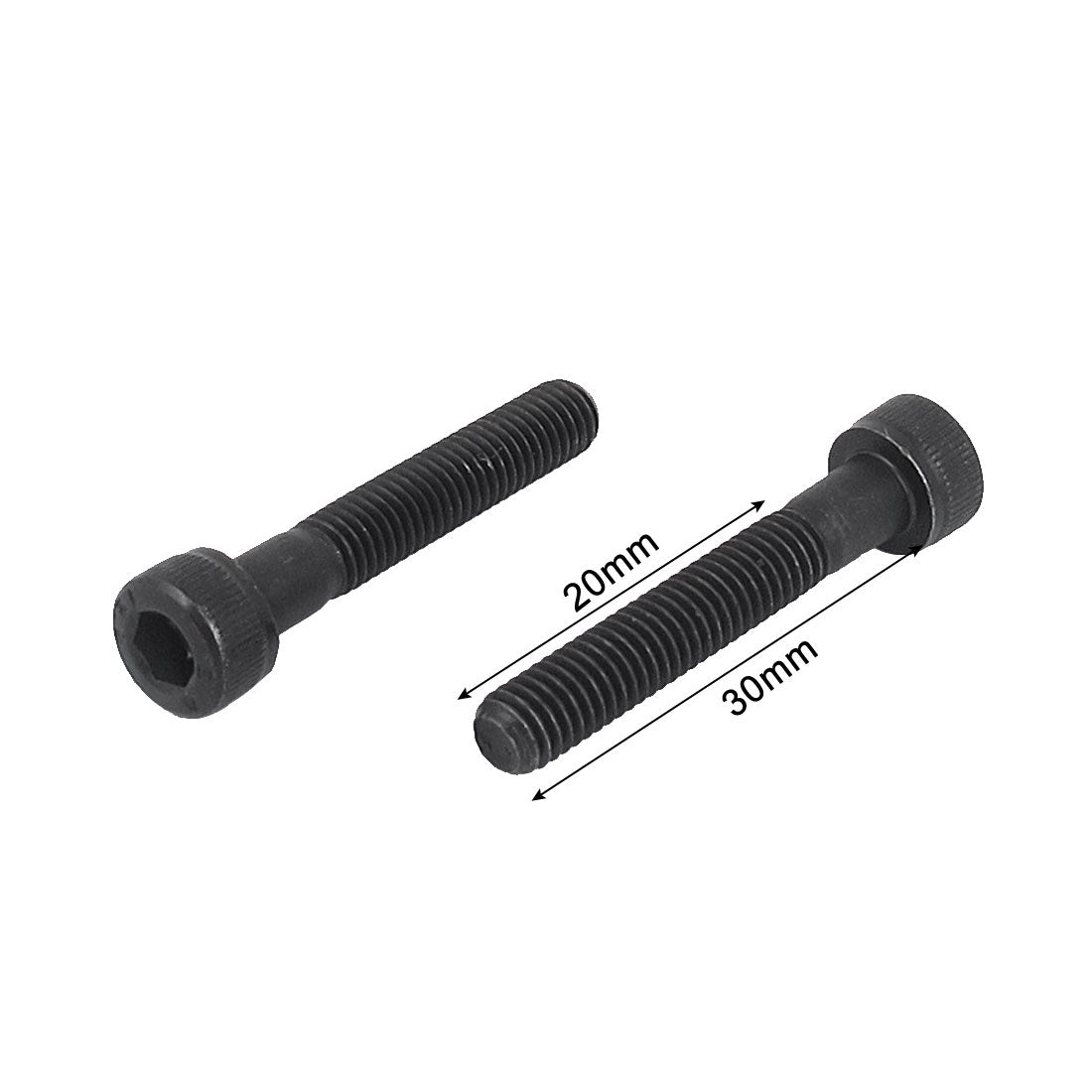 Harfington M5 x 30mm 12.9 Alloy Steel Hex Socket Head Cap Screws Bolts Black 30pcs