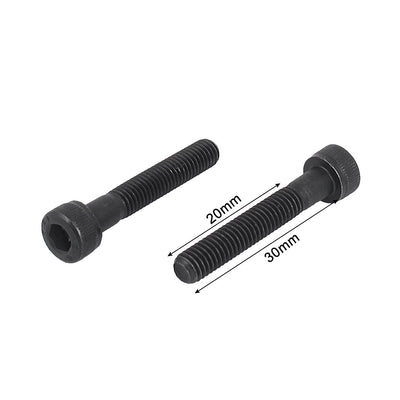 Harfington M5 x 30mm 12.9 Alloy Steel Hex Socket Head Cap Screws Bolts Black 30pcs