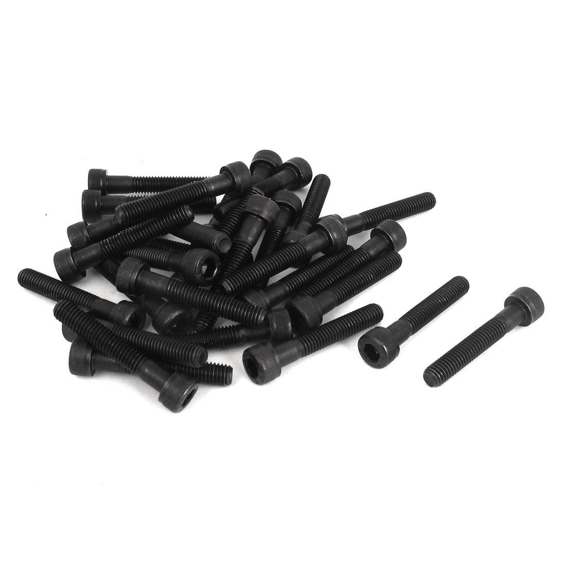 Harfington M5 x 30mm 12.9 Alloy Steel Hex Socket Head Cap Screws Bolts Black 30pcs