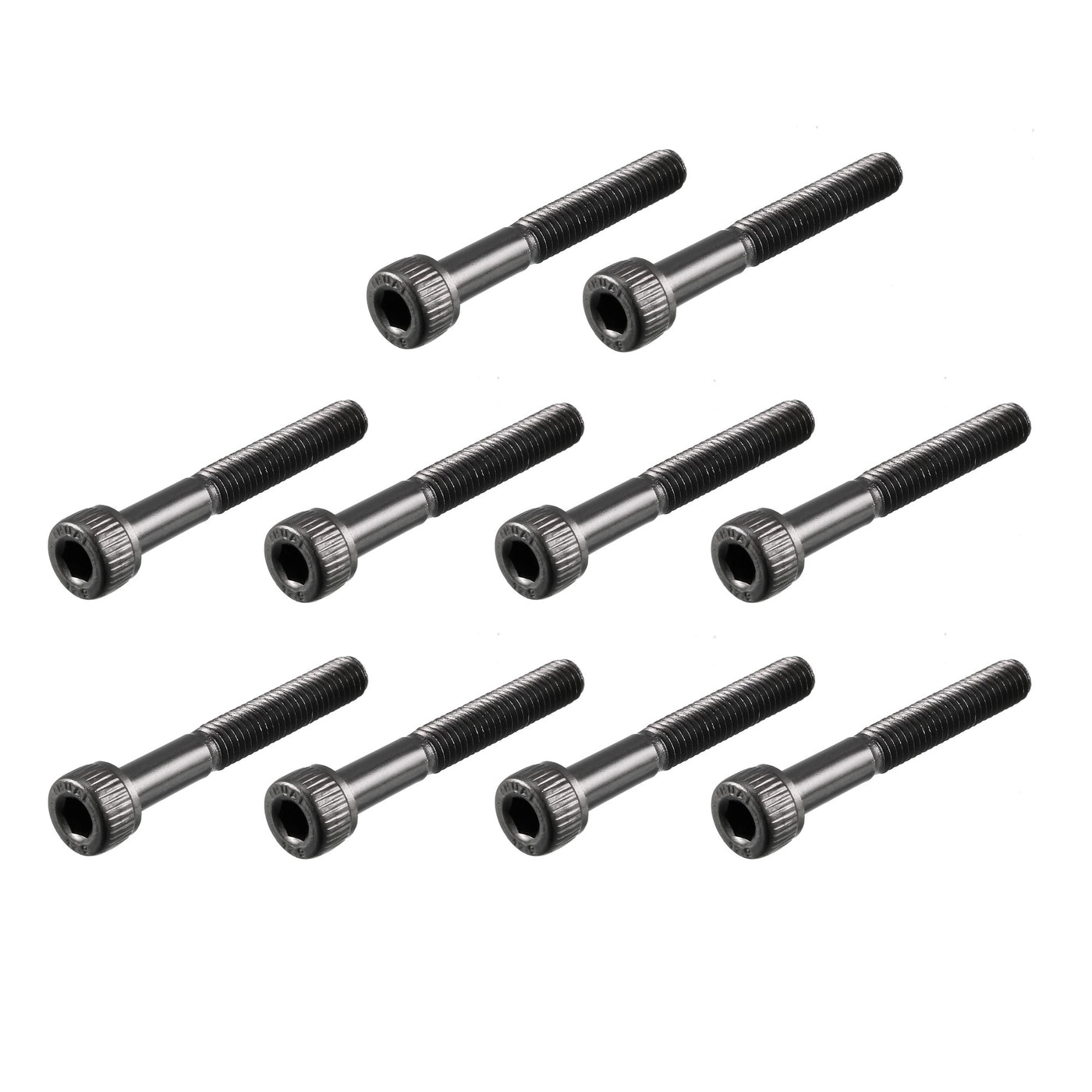 Harfington M4 x 30mm 12.9 Alloy Steel Hex Socket Head Cap Screws Bolts Black 25pcs