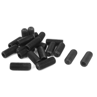 Harfington M8 x 20mm 1.25mm Pitch Hex Socket Set Cup Point Grub Screws Black 20pcs