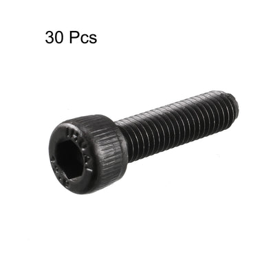 Harfington M5 x 20mm 12.9 Alloy Steel Machine Bolt Hex Socket Head Cap Screws Black 30pcs