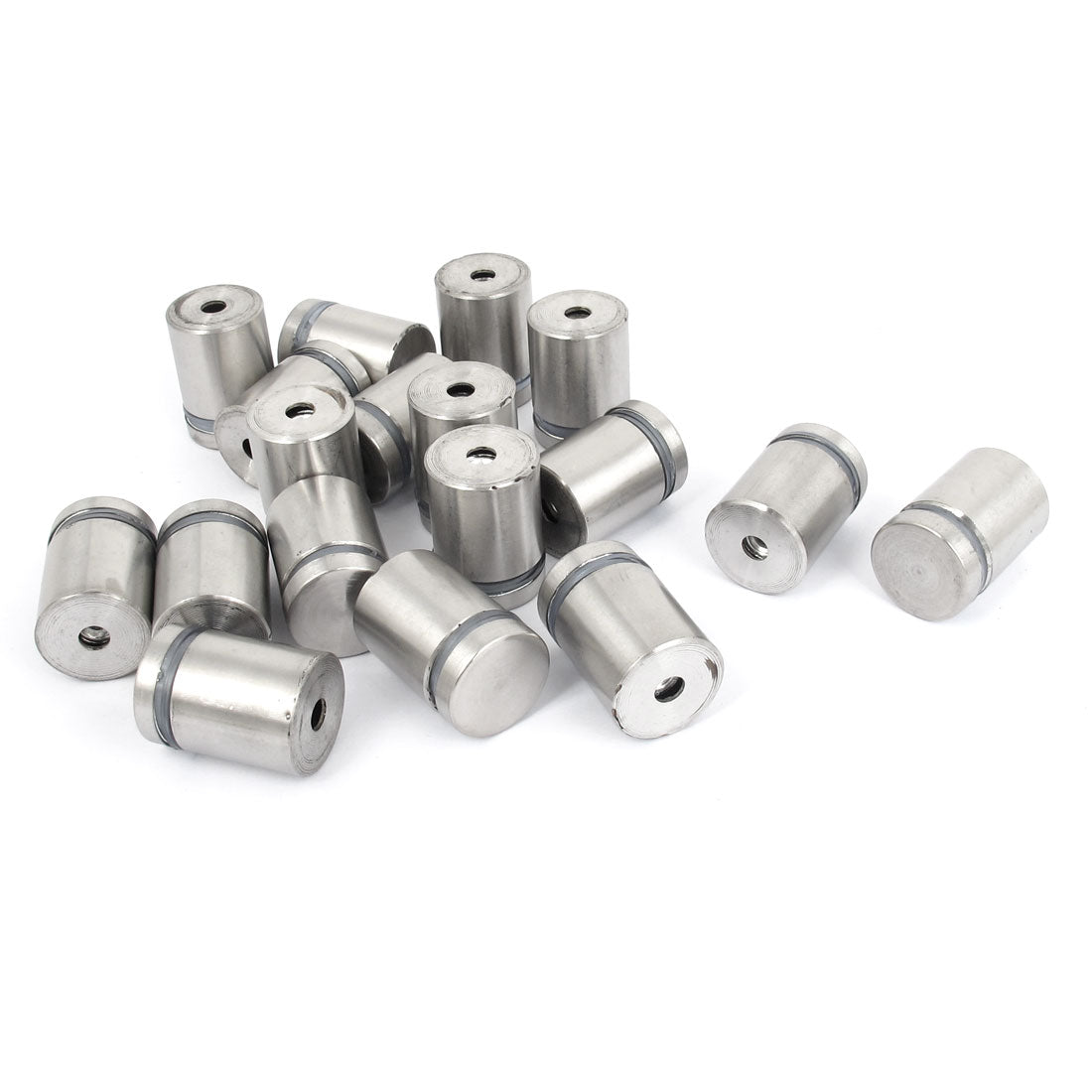 Harfington 19mm x 25mm Stainless Steel Advertising Frameless Glass Standoff Pins Silver Tone 18pcs
