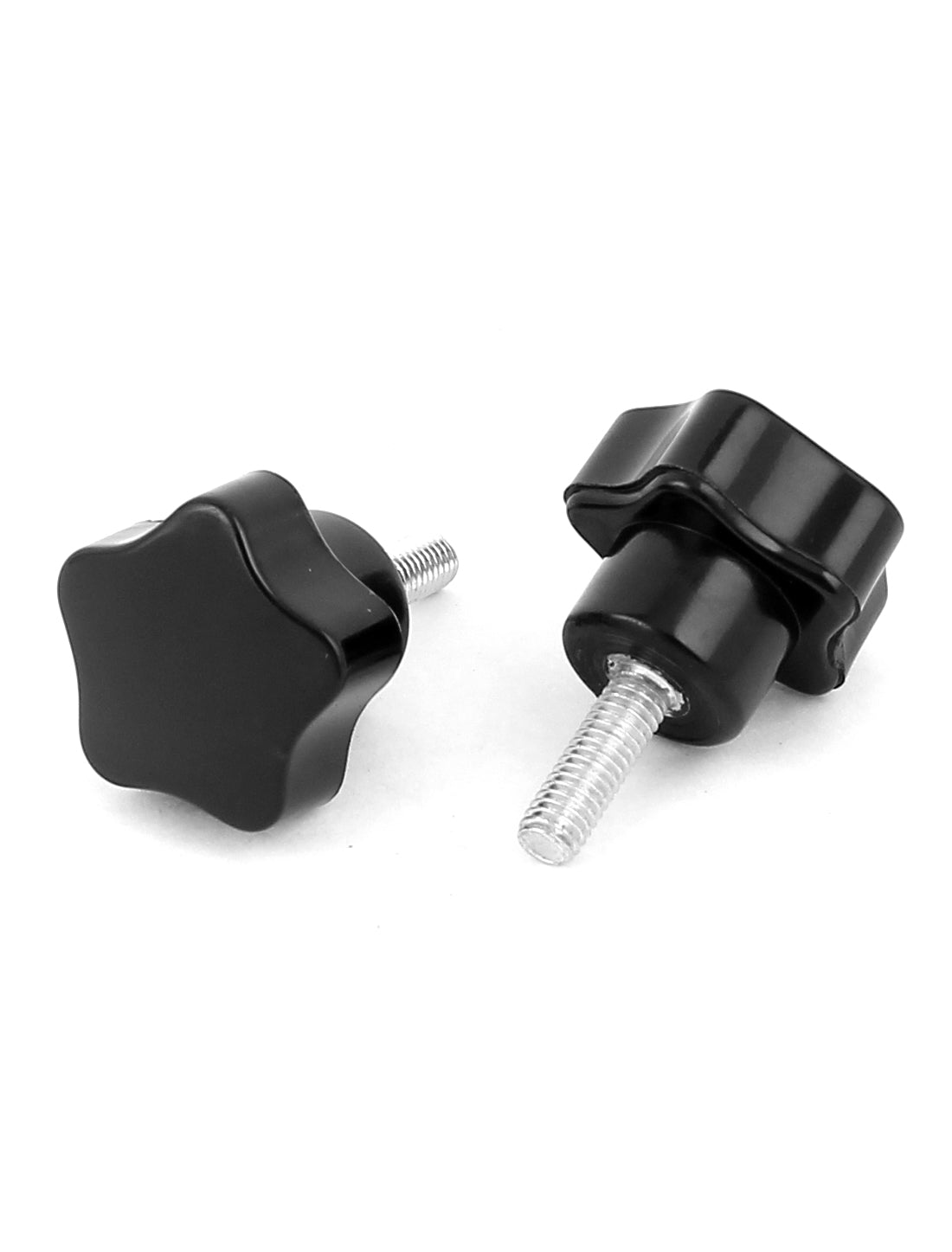 Harfington M5 x 15mm Plastic Star Head Metal Screw Clamping Knob Grip Handle Black 6 Pcs