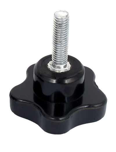 Harfington 48mm Star Head M8x30mm Male Thread Screw on Clamping Knob Grip Black 2pcs