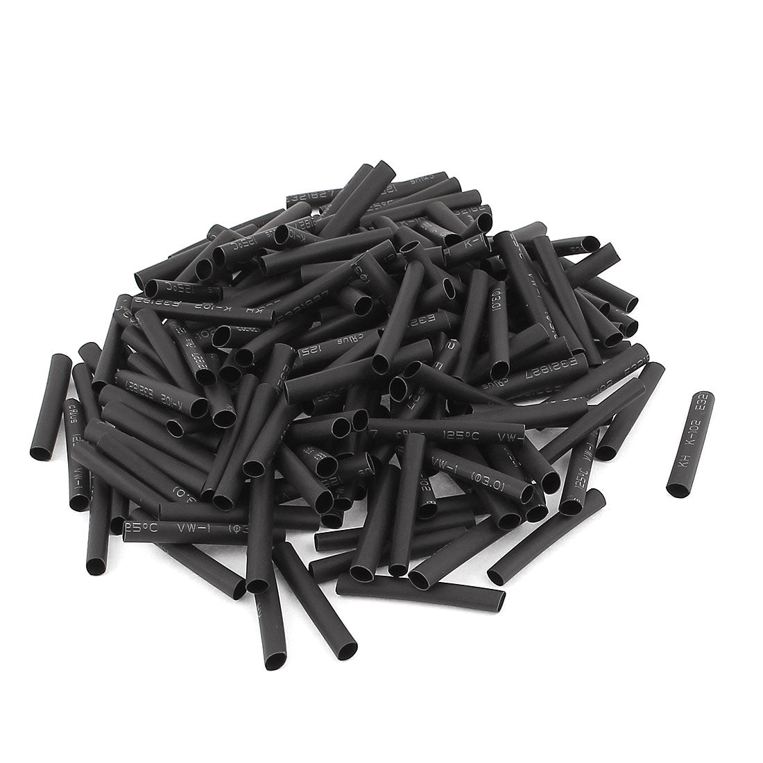 Harfington 170pcs 3mm Dia 30mm Long Polyolefin Heat Shrink Tubing Wire Wrap Sleeve Black