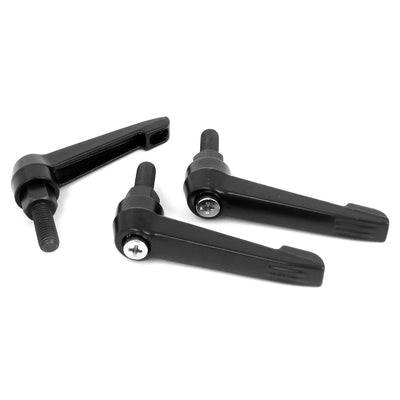 Harfington M8x20mm Male Thread Lathe Machine Metal Adjustable Handle Lever Grip Black 3pcs