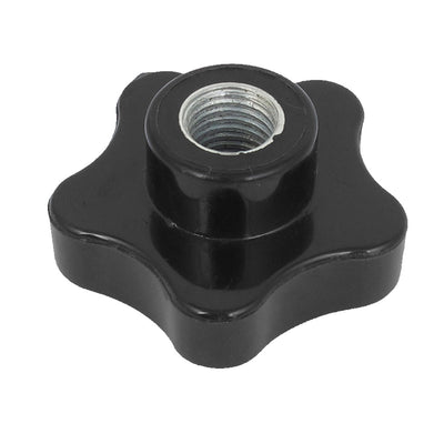 Harfington M16 x 60mm Female Thread Plastic Star Head Clamping Knob Jig Black