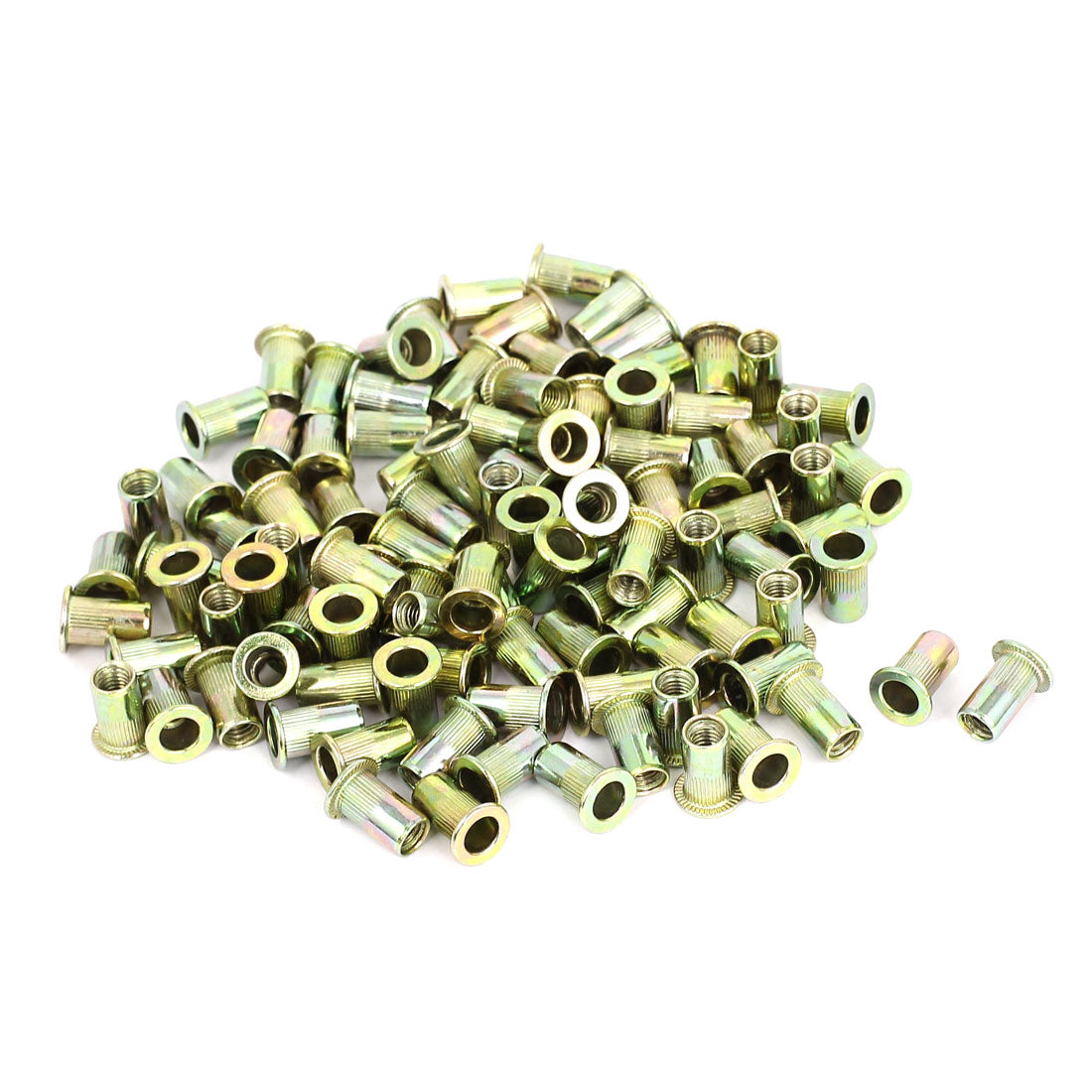 Harfington 100 Pcs M5 Threaded Countersunk Head Knurled Blind Rivet Nuts Nutserts