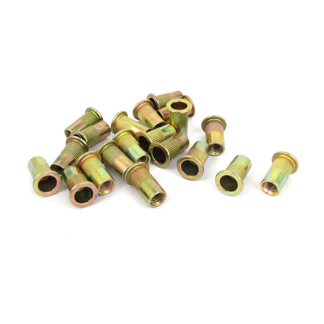 Harfington 20 Pcs M6x18mm Metric Ribbed Body Rivet Nut Threaded Insert Nutserts