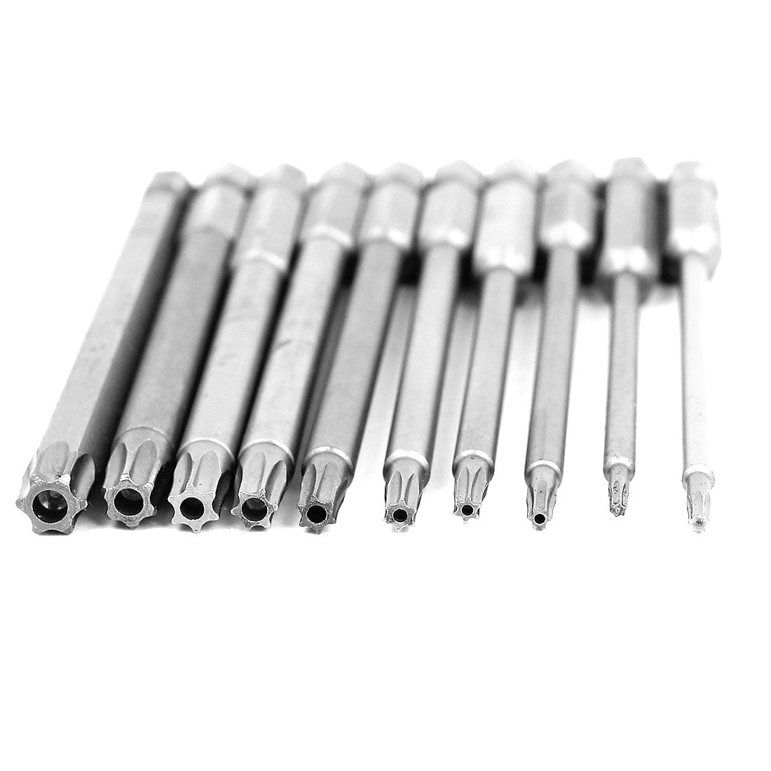 Harfington 100mm Length Silver Gray Magnetic Torx Security Electric Screwdriver Bits Set 10 In 1
