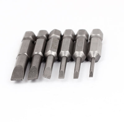 Harfington 50mm Length Magnetic Slotted Electric Screwdriver Bits Set 6 In 1