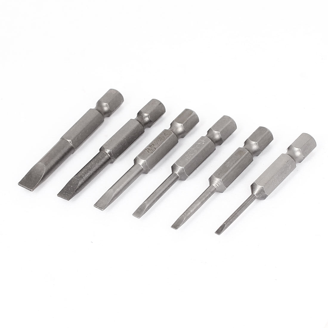 Harfington 50mm Length Magnetic Slotted Electric Screwdriver Bits Set 6 In 1
