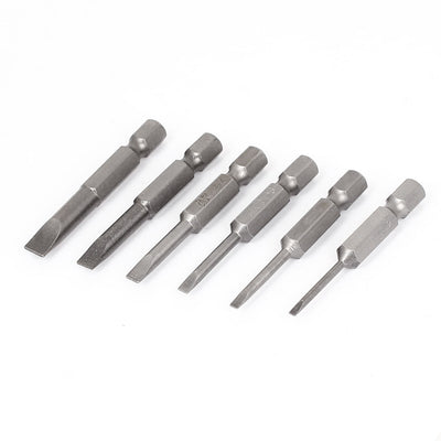 Harfington 50mm Length Magnetic Slotted Electric Screwdriver Bits Set 6 In 1