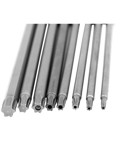 Harfington 150mm Length Silver Gray Magnetic Torx Security Electric Screwdriver Bits Set 8 In 1