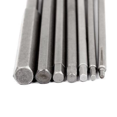Harfington 150mm Length Silver Gray Magnetic Electric Hex Screwdriver Bits Set 7 In 1