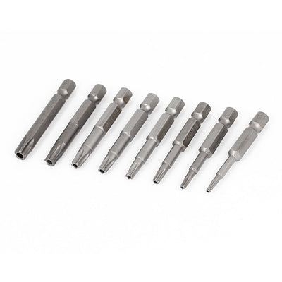 Harfington 1/4"x50mm Magnetic Electric Pentacle 5 Point Star Head Screwdriver Bits Set 8 In 1