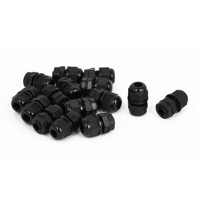Harfington 15 Pcs M12x1.5 3-6.5mm Range Waterproof Cable Gland Fixing Connector Joints Black