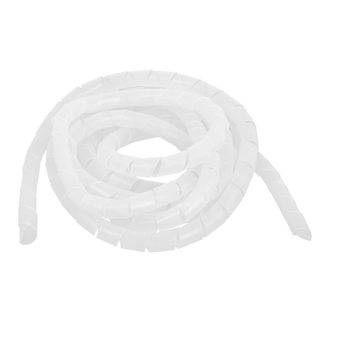 Harfington 16mm Dia Clear White Plastic Spiral Wrapping Band Cable Wire Tidy Wrap Manager 12.5Ft 3.8m Long
