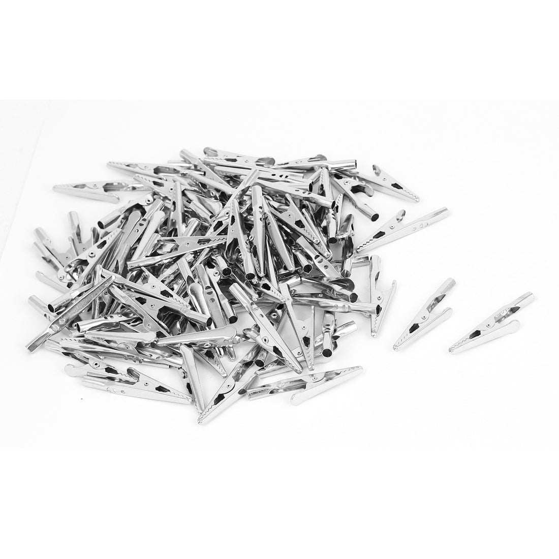 Harfington 145pcs Silver Tone Metal Alligator Clip Electric Test Crocodile Clamps