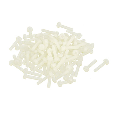 Harfington M3 x 15mm Nylon Crosshead Phillips Round Head Machine Screws Bolts Beige 100pcs