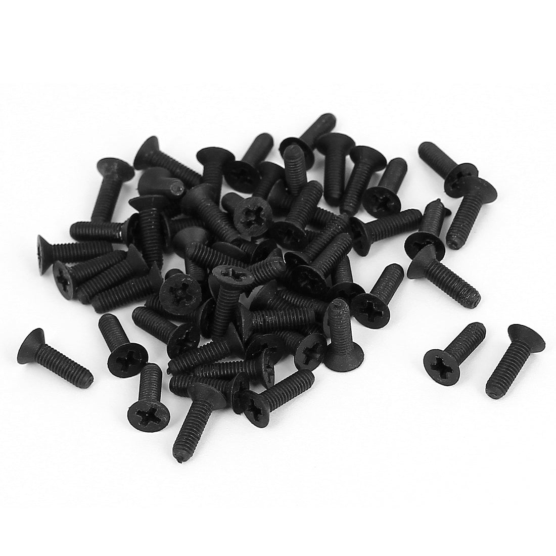 Harfington M3x10mm 0.5mm Pitch Nylon Phillips Countersunk Head Screws Bolt Black 50Pcs