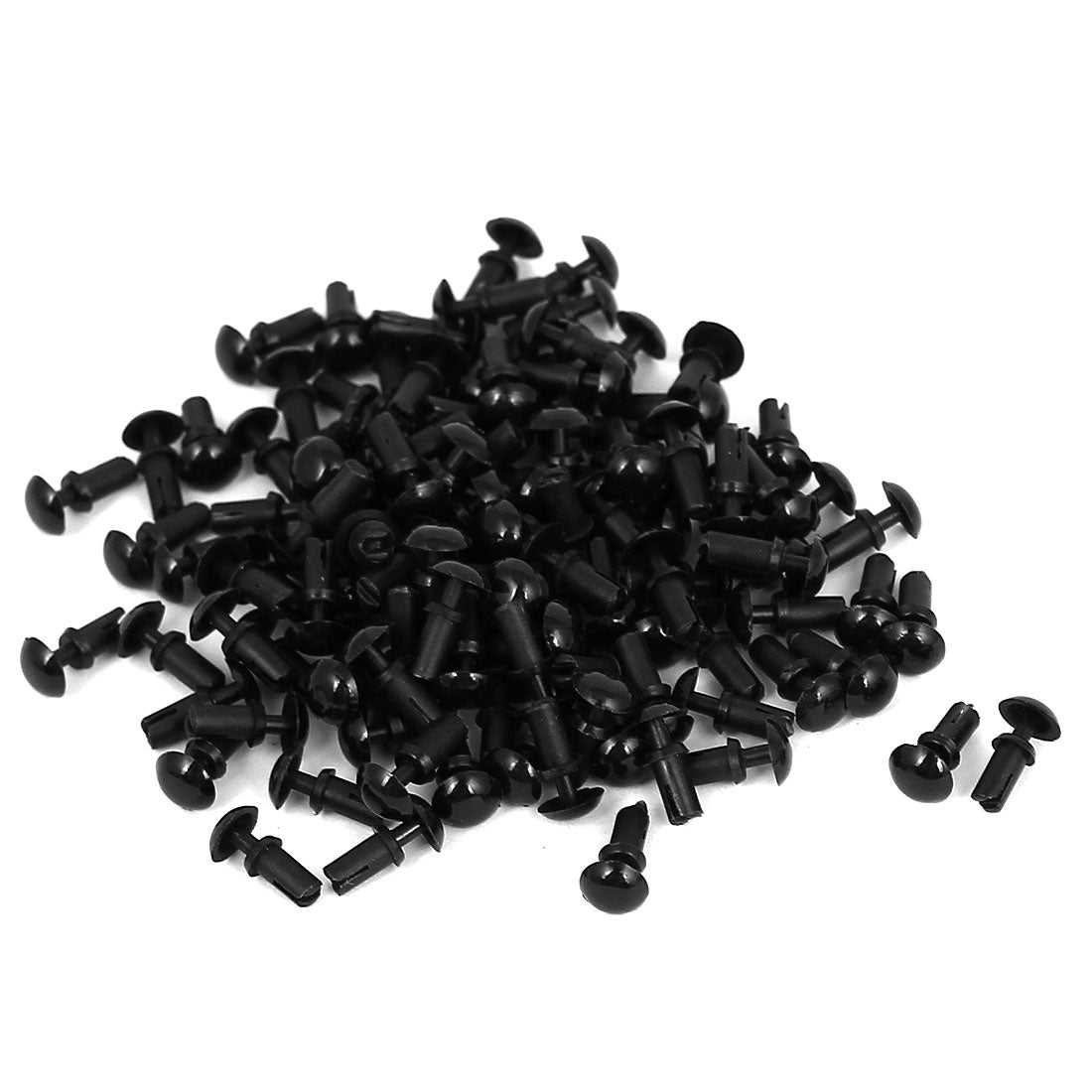 Harfington 100Pcs Nylon Push Clips Rivet Fastener Black for 2.1-2.8mm Thickness Panel