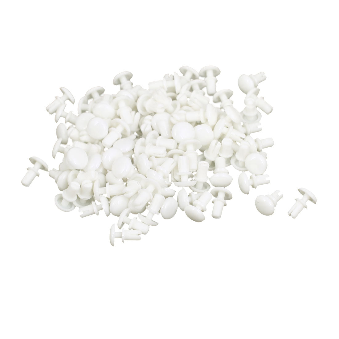 Harfington 100Pcs Nylon Push Clips Rivet Fastener White for 2.0-3.0mm Thickness Panel