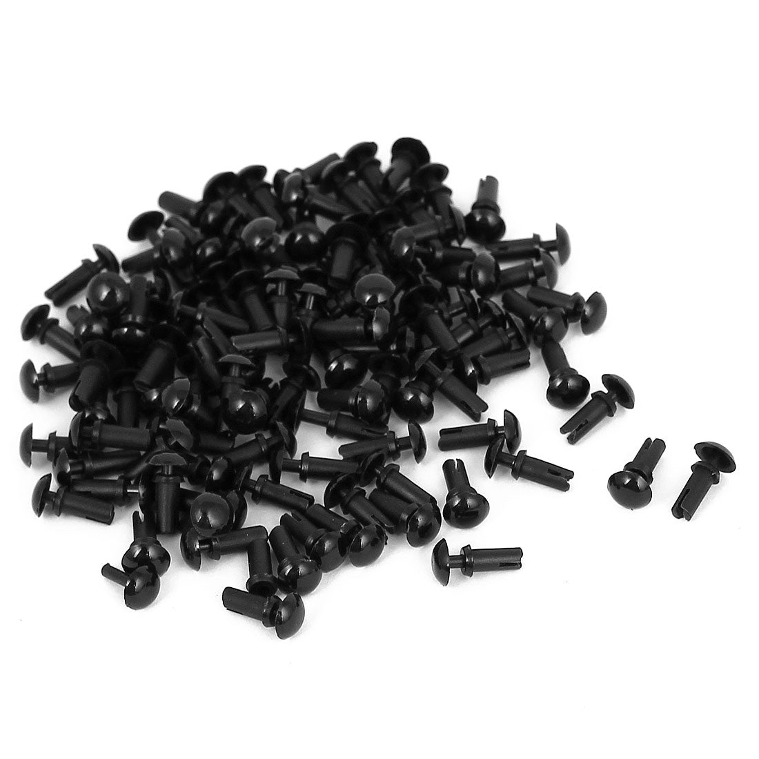 Harfington 100Pcs Nylon Push Clips Rivet Fastener Black for 2.9-3.6mm Thickness Panel