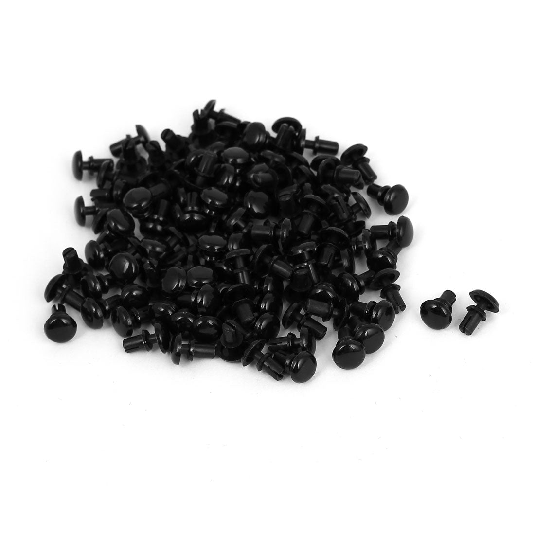 Harfington 100Pcs Nylon Push Clips Rivet Fastener Black for 2-3mm Thickness Panel