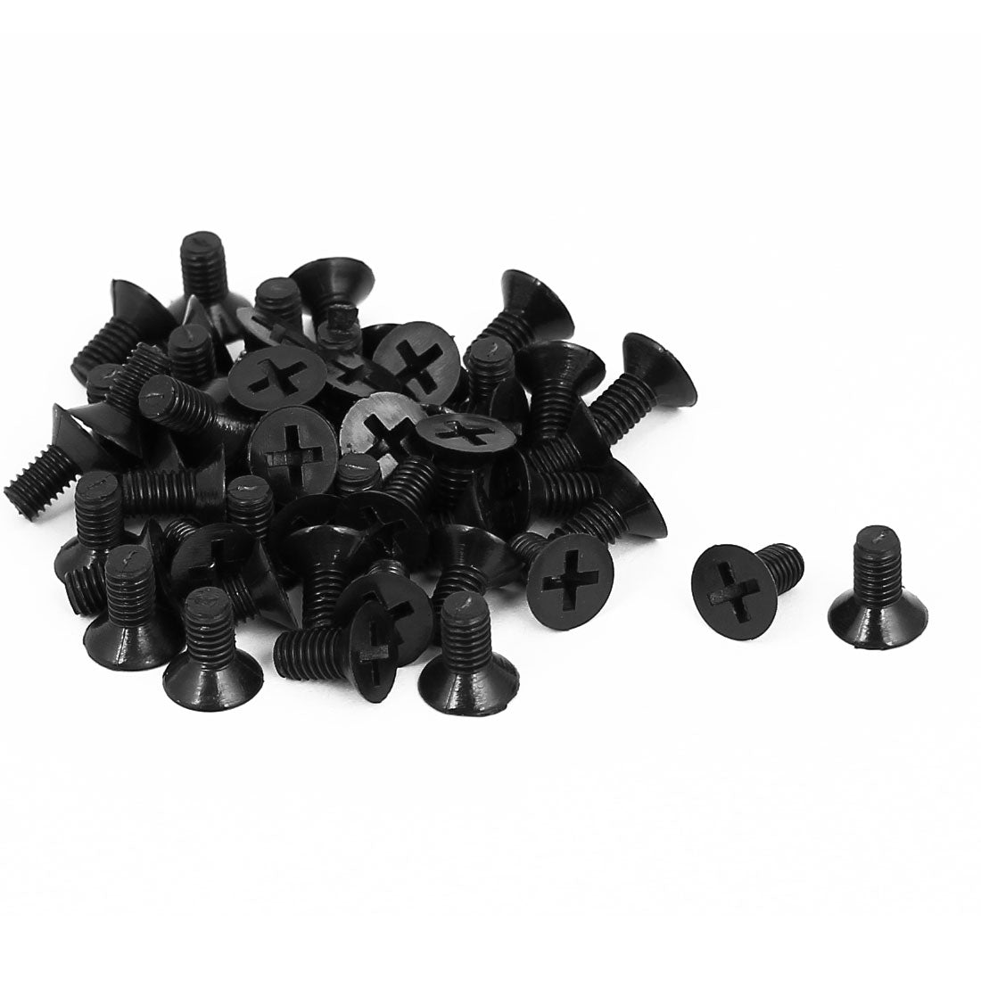 Harfington M4x8mm 0.7mm Pitch Nylon Phillips Countersunk Head Screws Bolt Black 50Pcs