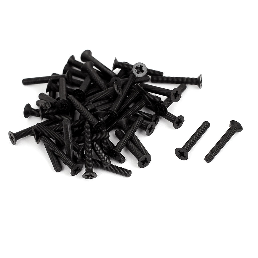 Harfington M3x20mm 0.5mm Pitch Nylon Phillips Countersunk Head Screws Bolt Black 50Pcs