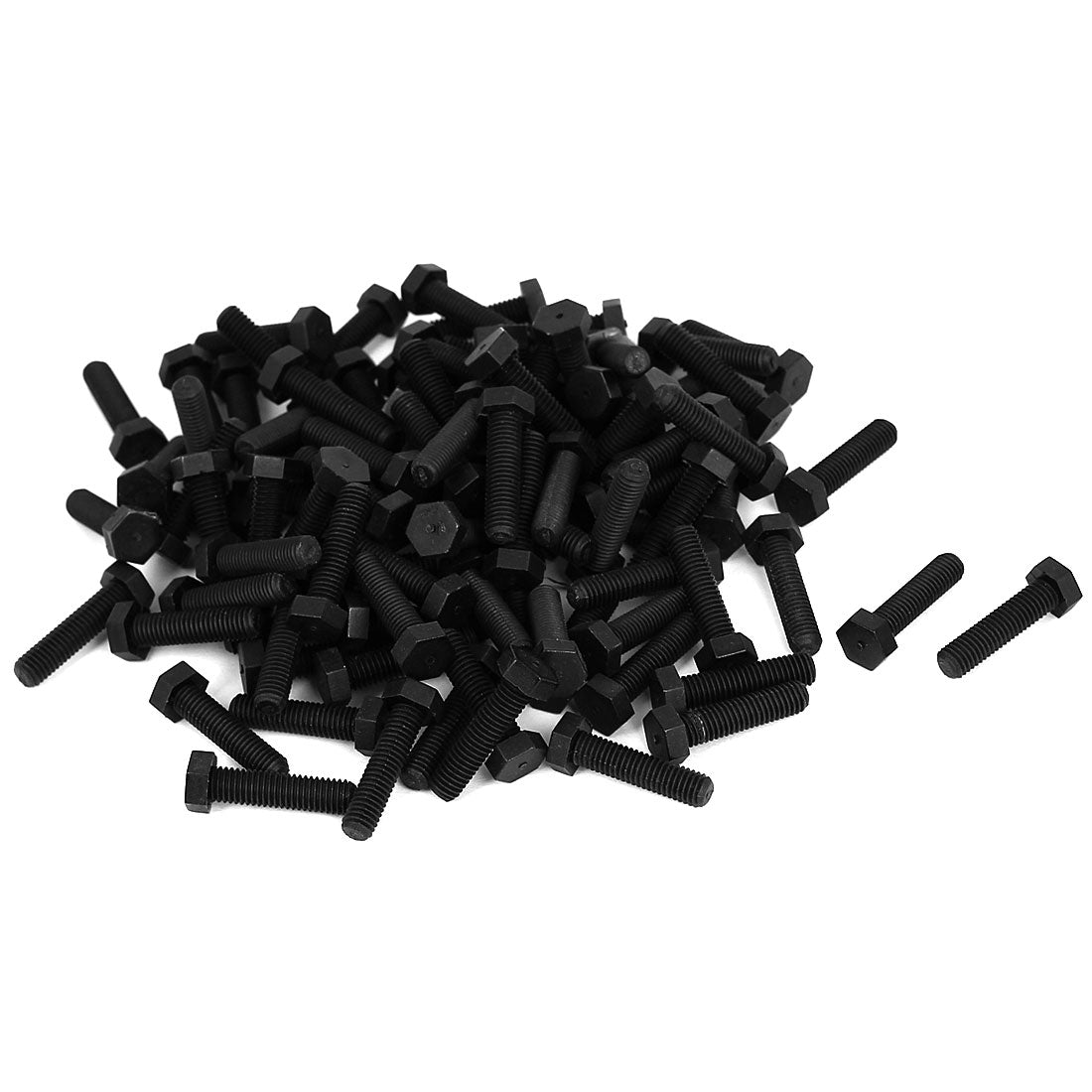 Harfington M5x20mm Full Thread Nylon Metric Hex Hexagon Head Cap Screw Bolt Black 100Pcs