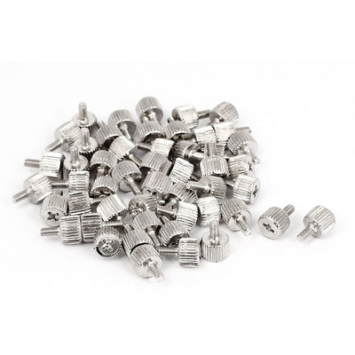 Harfington 50pcs M3x6mm Male Thread Straight Knurled Computer Desktop PC Case Thumb Screws