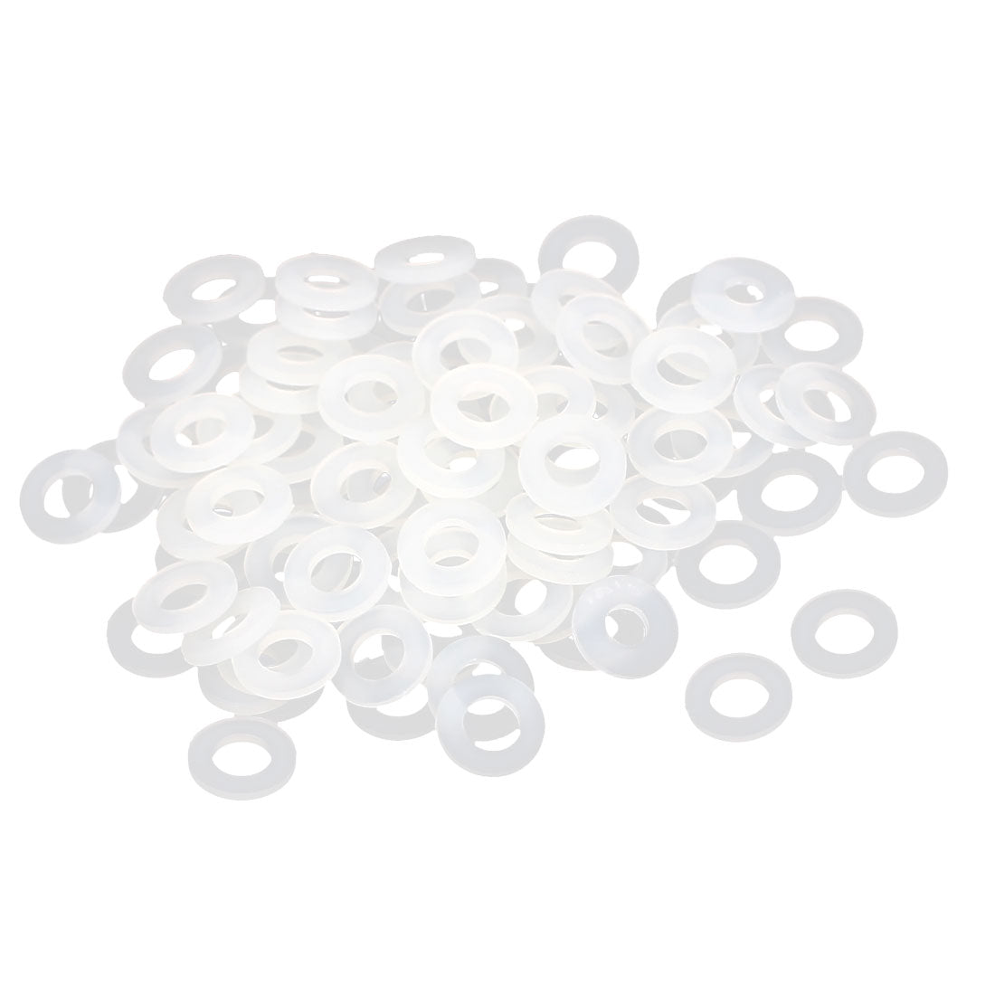 Harfington PE Plastic Insulation Flat Spacer Washers Gasket Rings, Clear, Pack of 100