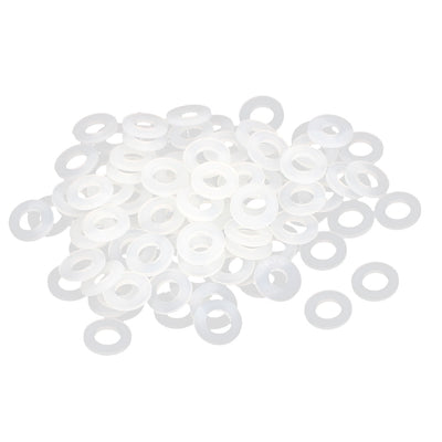 Harfington PE Plastic Insulation Flat Spacer Washers Gasket Rings, Clear, Pack of 100