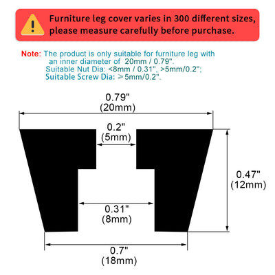 Harfington 12pcs Rubber Feet Bumpers Furniture Table Amplifier Speaker Cabinet Leg Pads, D20x18xH12mm