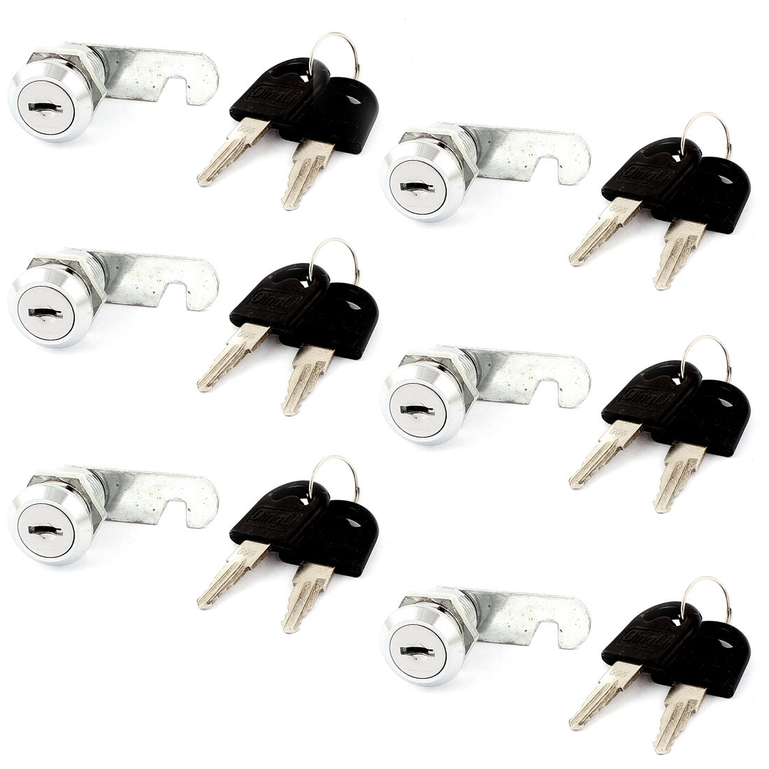 Harfington 6pcs 18mm Thread Panel Cutout Cabinet Mailbox Drawer Cupboard Cylinder Cam Lock Locker w 2 Keys