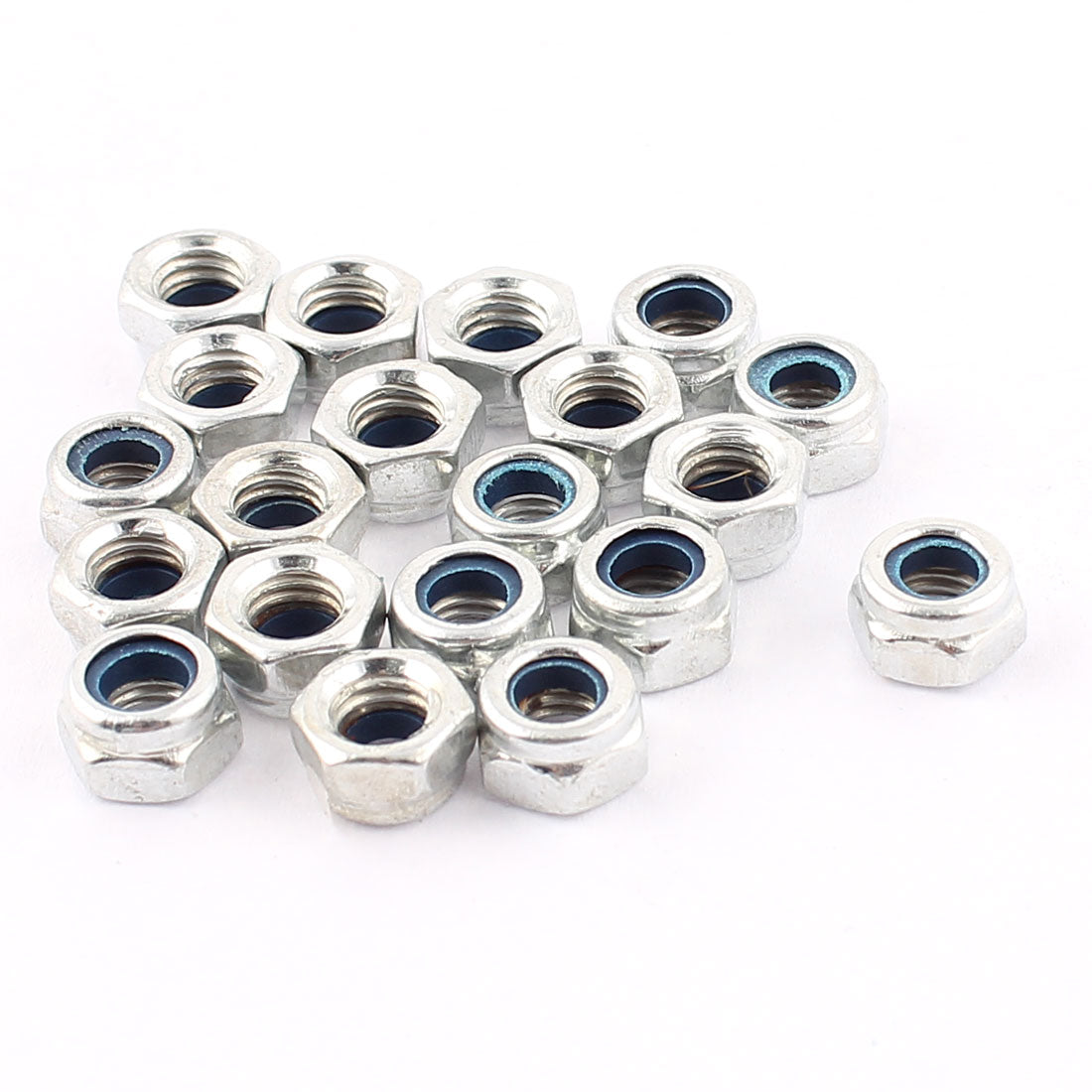 Harfington 20pcs M5 Nylon Insert/Nyloc Locking Nuts Stainless Steel Hexagon Drive