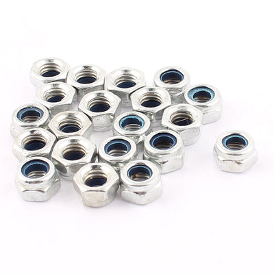 Harfington 20pcs M5 Nylon Insert/Nyloc Locking Nuts Stainless Steel Hexagon Drive