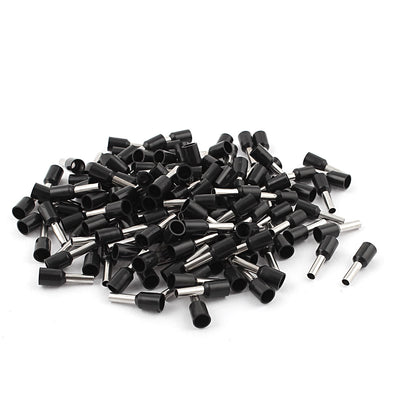 Harfington 150Pcs Black Wire Copper Crimp Connector Insulated Ferrule Pin Cord End Terminals AWG14
