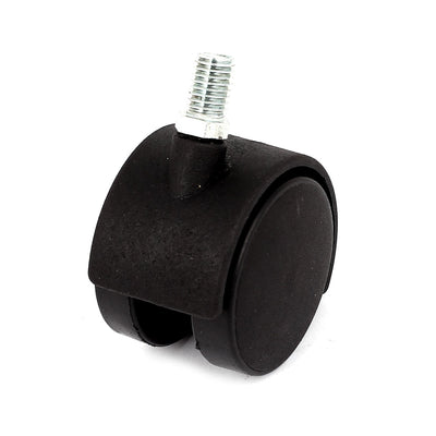Harfington 10mm Threaded Stem 2" Dia Double Wheel 360 Degree Rotation Swivel Lock Brake Caster Black