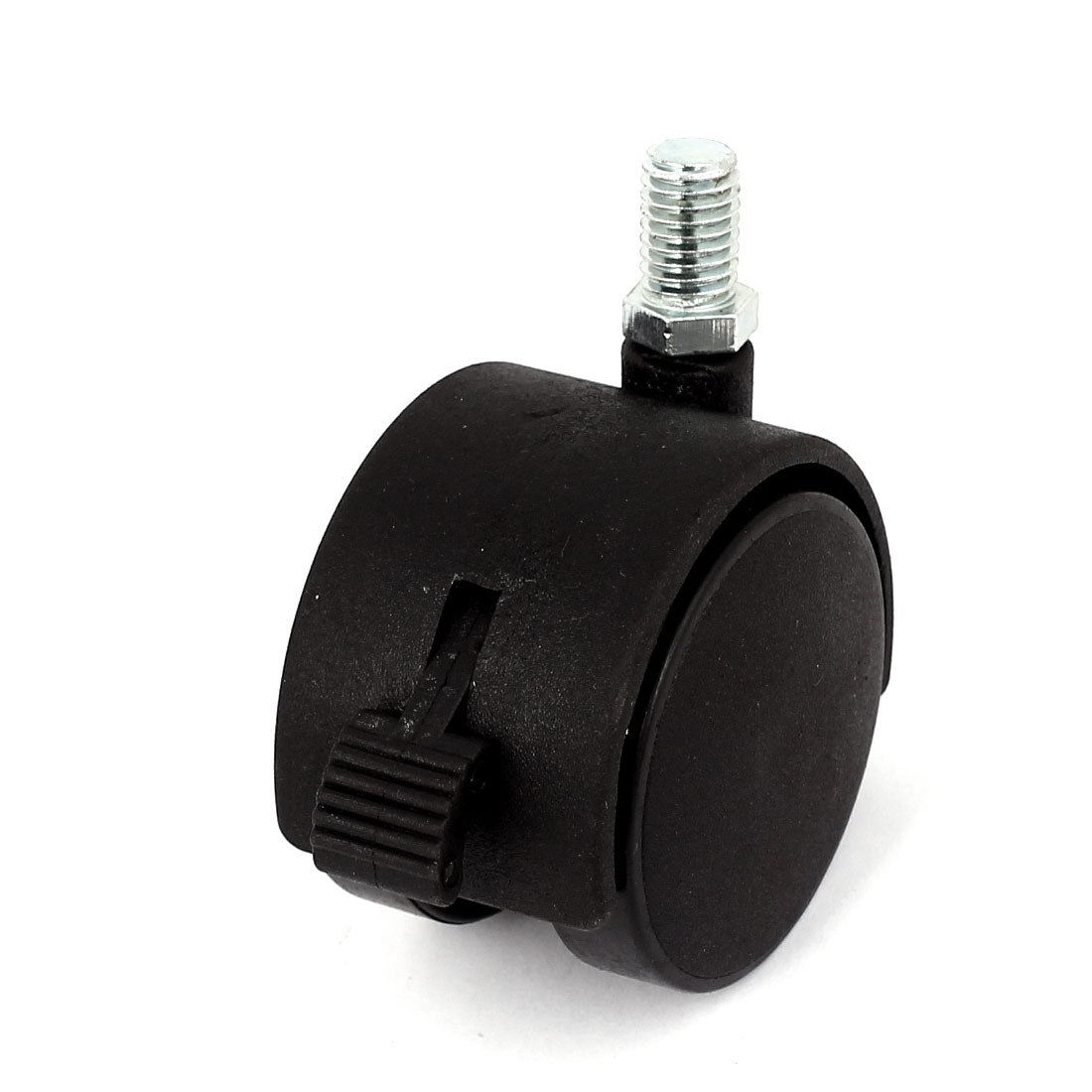 Harfington 10mm Threaded Stem 2" Dia Double Wheel 360 Degree Rotation Swivel Lock Brake Caster Black